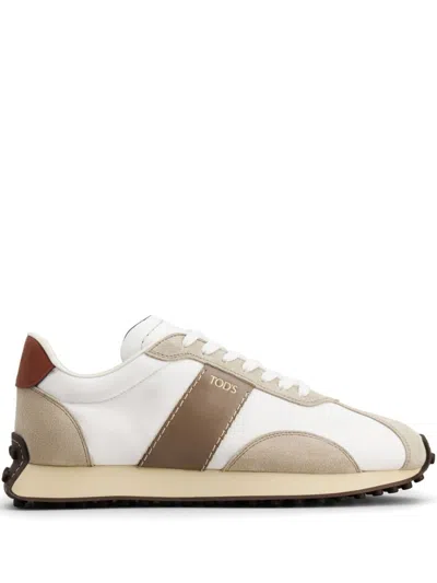 Tod's Gommino Panelled Sneakers In White