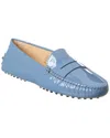 Tod's Gommino Patent Loafer In Blue