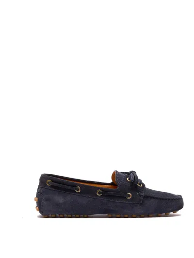 Tod's Gommino Suede Boat Loafers In Blue