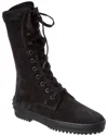 Tod's Gommino Suede Boot In Black