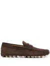 Tod's Man Loafers Chocolate Brown Size 7.5 Leather In Multi