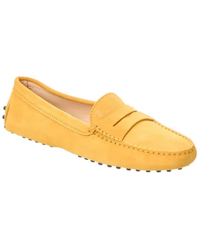 Tod's Tods Gommino Suede Loafer In Yellow