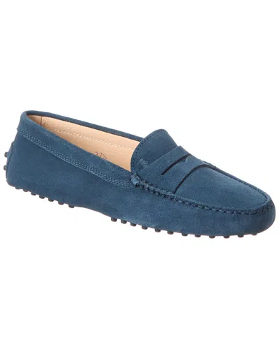 Tod's Gommino Suede Loafer In Blue
