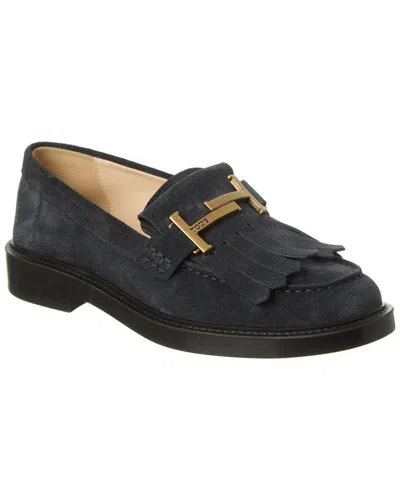 Tod's Gommino Suede Loafer In Blue