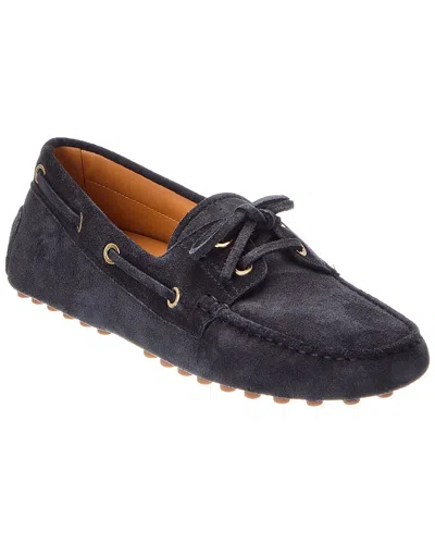 Tod's Gommino Suede Boat Loafers In Blue