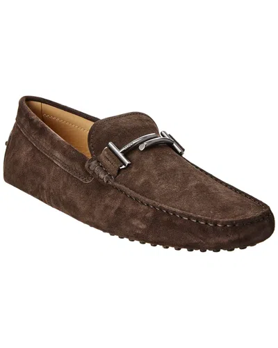 Tod's Gommino Suede Loafer In Brown