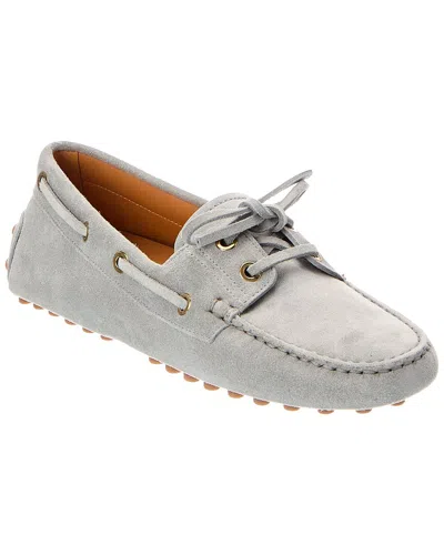 Tod's Gommino Suede Loafer In Gray