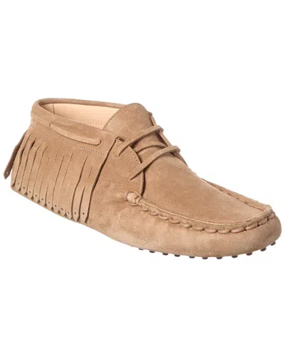 Tod's Gommino Suede Moccasin In Brown