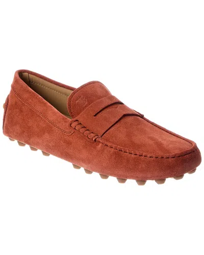Tod's Man Loafers Brick Size 10.5 Leather In Red