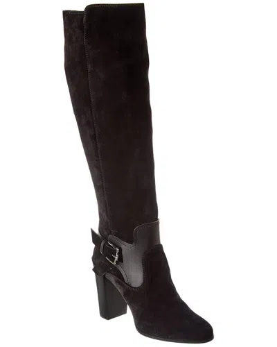 Tod's Gommino Suede Over-the-knee Boot In Black