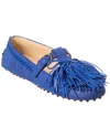 Tod's Gommino T-ring Leather Loafer In Blue