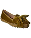 Tod's Gommino Velvet Loafer In Green