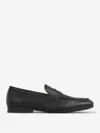 Tod's Grained Leather Loafers In Black