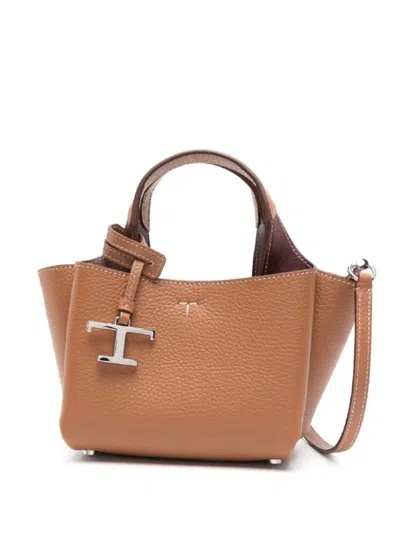 Tod's Grained Leather Shoulder Bag In Brown