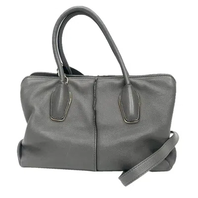 Pre-owned Tod's Gray Leather Handbag Shoulder Bag ()