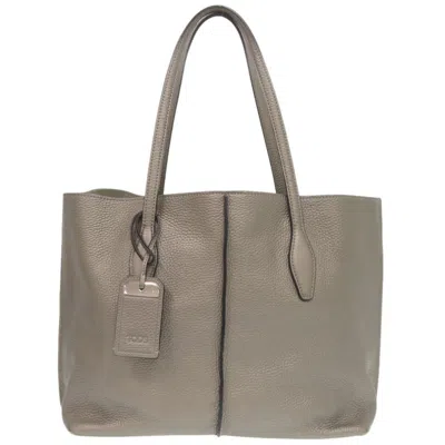 Pre-owned Tod's Gray Leather Tote Bag ()