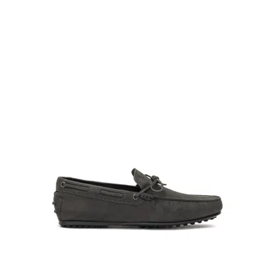 Tod's Gray Nubuc Leather Moccassin