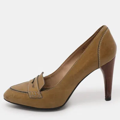 Tod's Green Leather Pumps In Multi