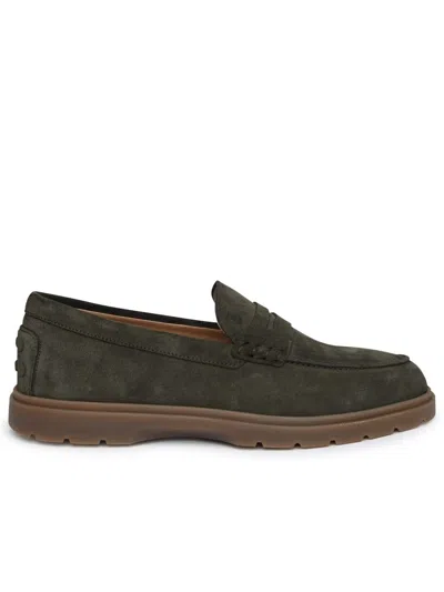 Tod's Green Suede Loafers Man