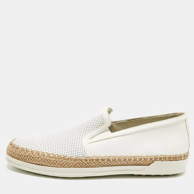 Tod's Grey/white Leather Francesina Espadrille Sneakers