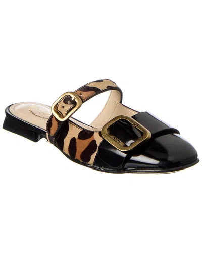 Tod's Haircalf & Leather Flat In Black