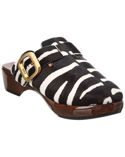 Tod's Haircalf Clog In Black