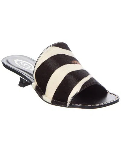 Tod's Dnu Inv Tods Haircalf Sandal In Black