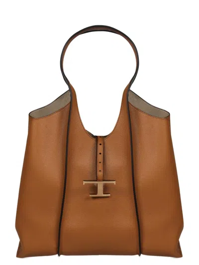 Tod's Hammered Leather Shopping Bag