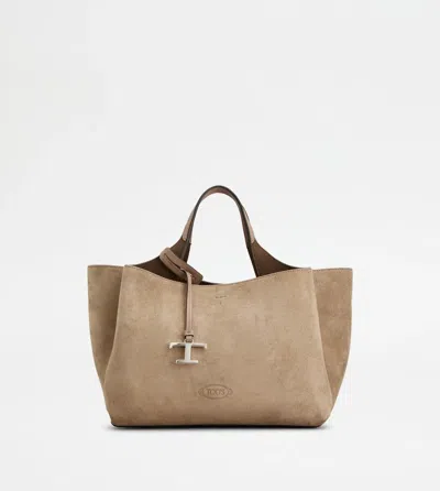 Tod's Handbag In Suede In Sand