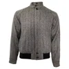 Tod's Herringbone Bomber Jacket In Grey Virgin Wool In Grey