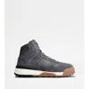 Tod's Hi-top Sneakers In Suede And Smooth Leather In Gray