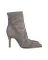 Tod's High Heeled Ankle Boots In Moss Green Suede In Green
