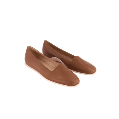Tod's Hogan Gomma Leather Flat Shoes In Brown