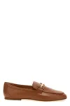 Tod's Brown Loafers With Logo Plaque In Leather Woman In Brown