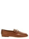 Tod's Brown Loafers With Logo Plaque In Leather Woman In Brown