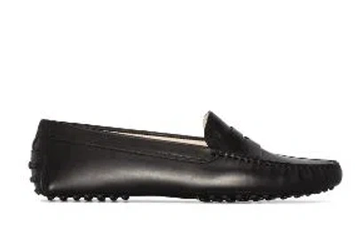 Tod's Iconic Rodos Gommini Loafers By  In Black Leather