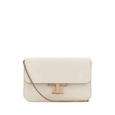 Tod's Ivory Leather Micro Crossbody Bag In Neutral