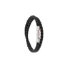Tod's Braided Bracelet With Polished Metallic Clasp In Black