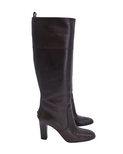 Tod's Jodie Knee Boots In Brown Leather