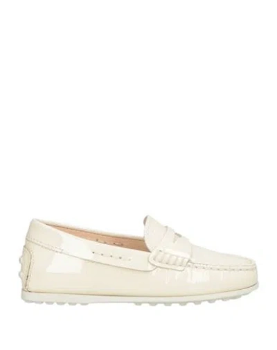 Tod's Junior Loafers Cream Size 12c Leather In White
