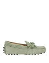Tod's Junior Toddler Boy Loafers Sage Green Size 10c Leather In Green