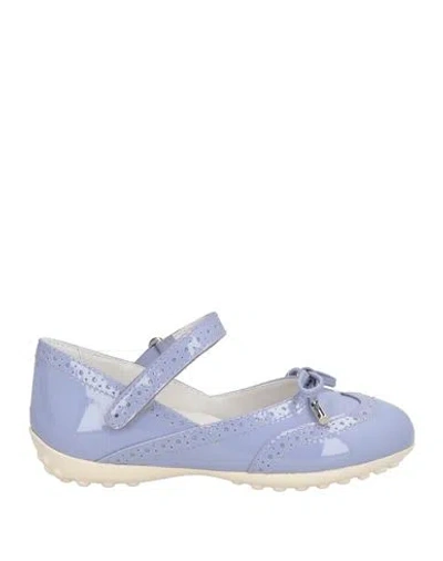 Tod's Babies'  Junior Toddler Girl Ballet Flats Lilac Size 9c Leather In Blue