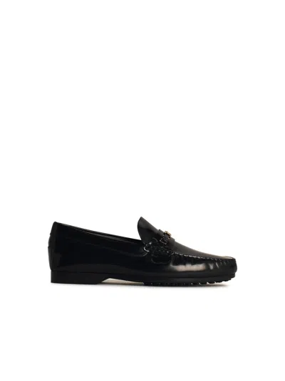 Tod's 'kate' Black Leather Loafers Men
