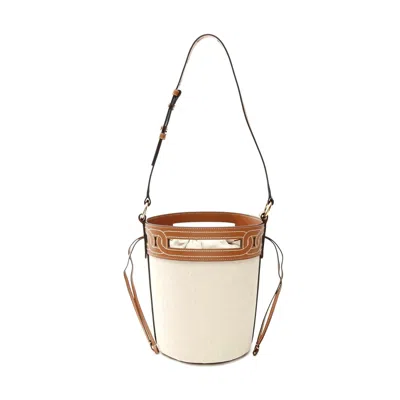 Tod's Kate Bucket Bag S Canvas Leather In Sand