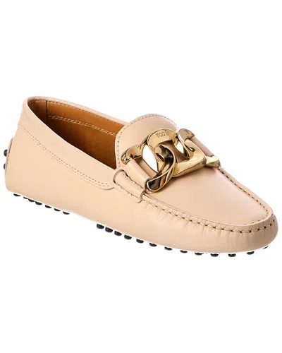 Tod's Kate Chain Leather Loafer In Neutral