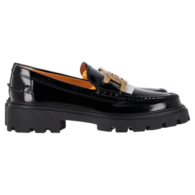 Tod's Kate Chain-linked Loafers In Black Leather