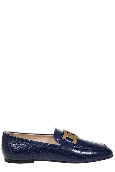 Tod's Suede Loafers In Blue