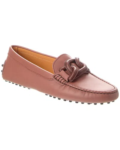 Tod's Kate Gommino Leather Loafer In Pink