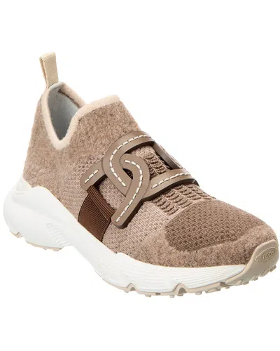 Tod's Kate Knit Sneaker In Beige