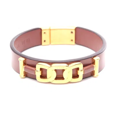Tod's Kate Leather Bracelet Gold Plated In Brown
